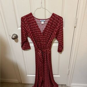 Karina Burgundy Geometric Long Sleeve Dress